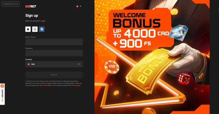 GGBET Casino Sign Up
