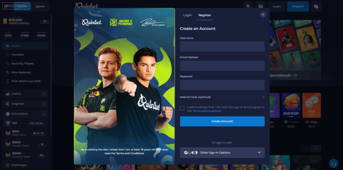 Rainbet Casino Sign Up
