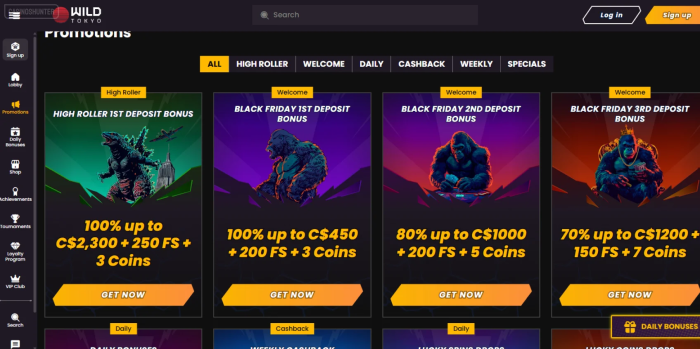 Wild Tokyo Casino Welcome Bonus