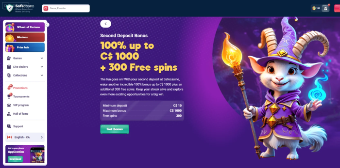 Safe Casino Second Deposit Bonus