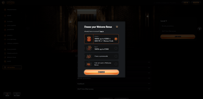 Gransino Casino Sign Up