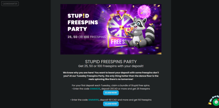 Stupid Casino Freespins Party