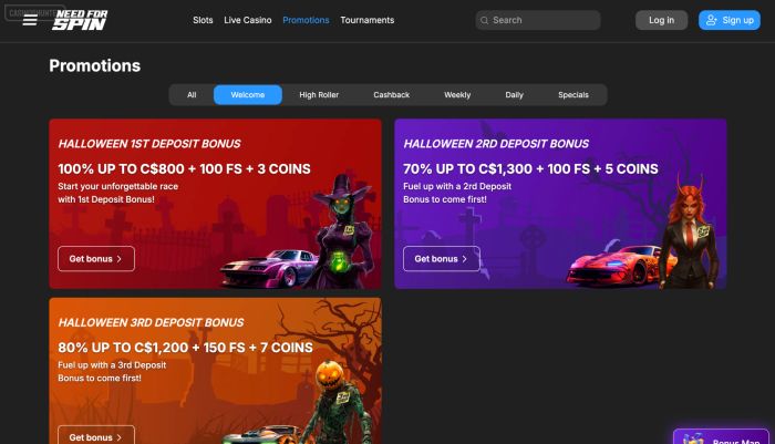 Need for Spin Casino Bonuses
