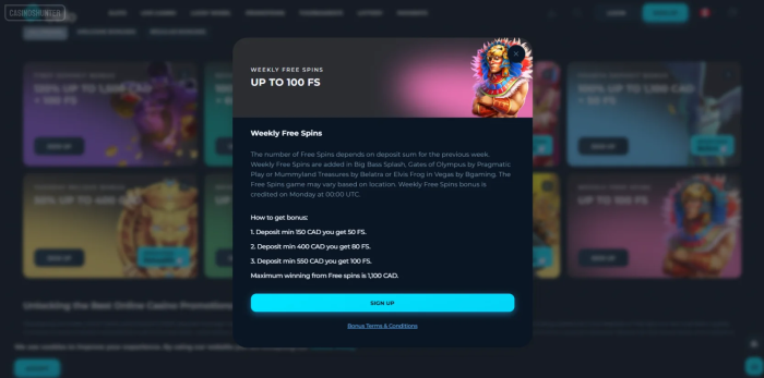 CasinoBello Casino Weekly Free Spins