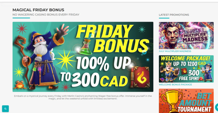 Merlin Casino Magical Friday Bonus