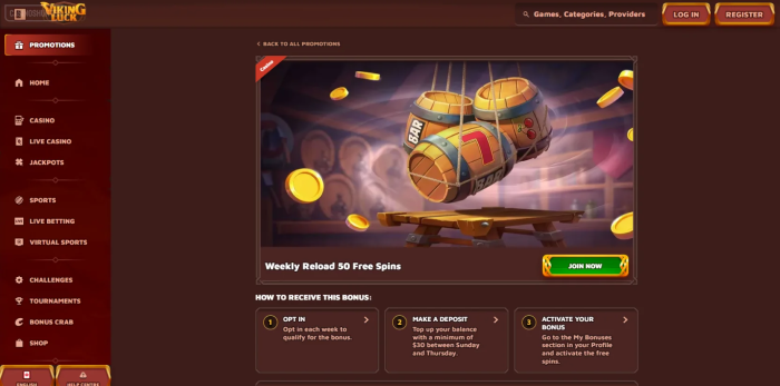 Viking Luck Casino Weekly Reload