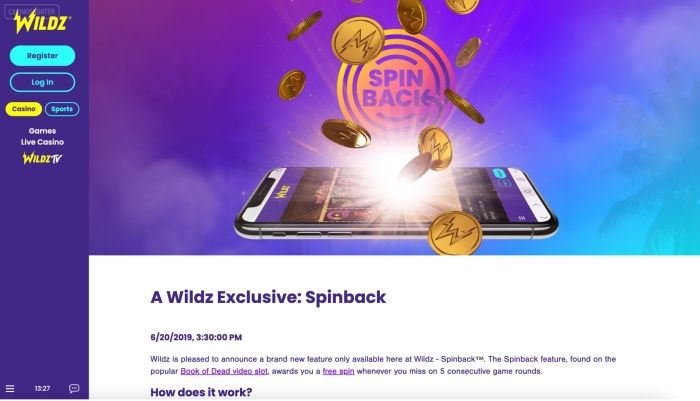 Wildz Casino Free Spins