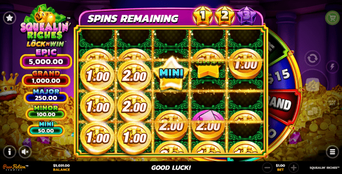Squealin’ Riches LockNWin™ Feature