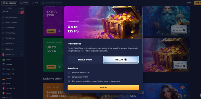 Joo Casino Friday Reload Bonus