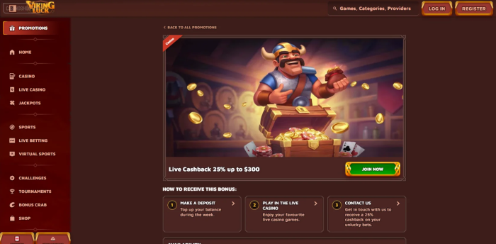 Viking Luck Casino Live Cashback
