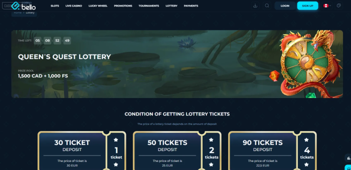 CasinoBello Casino Lottery