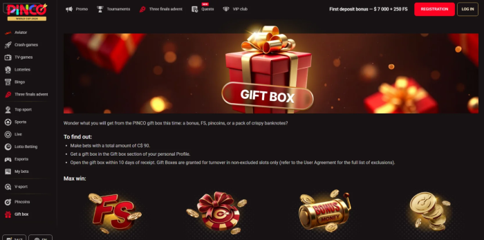 Pinco Casino Gift Box