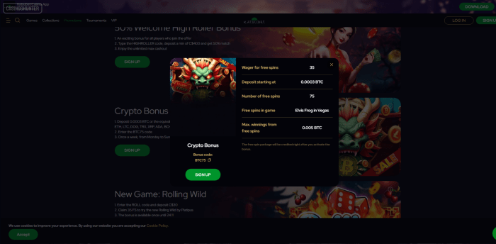 Katsubet Casino BTC Bonus