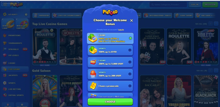 Pistolo Casino Sign Up