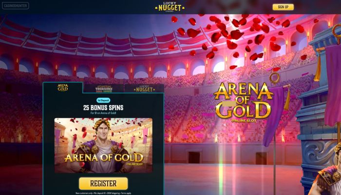 Lucky Nugget $1 Deposit 25 Free Spins Welcome Bonus