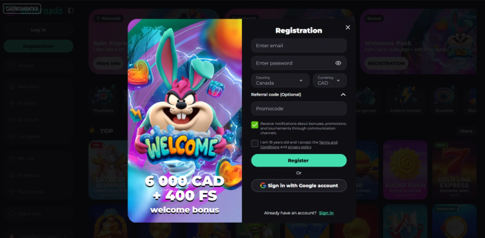 Slotornado Casino Sign Up