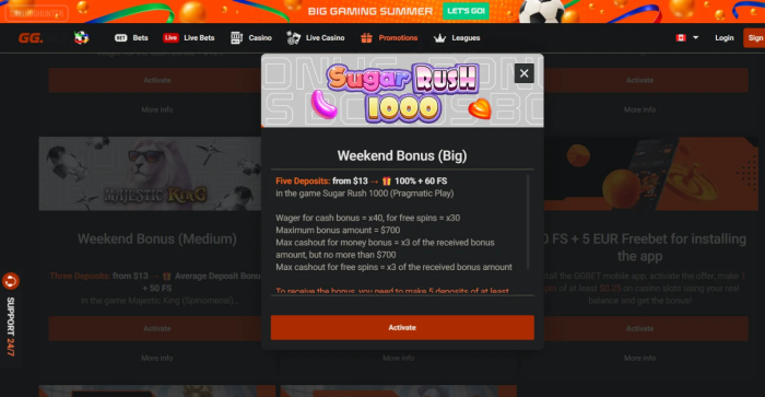 GG.BET Casino Weekend Bonus