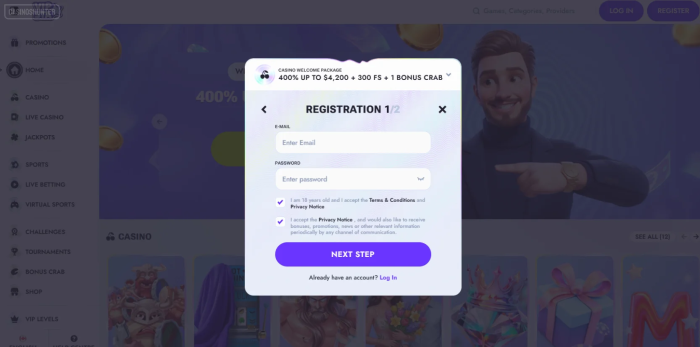 Vipsta Casino Sign Up