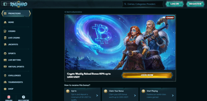 Ragnaro Crypto Weekly Reload Bonus
