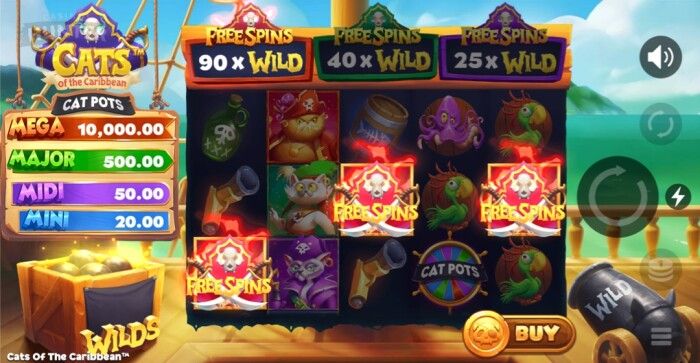 Cats of the Caribbean Free Spins Bonus