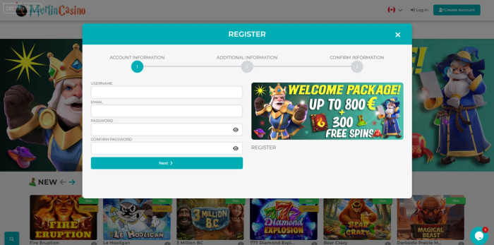 Merlin Casino Sign Up