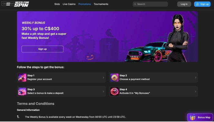 Need for Spin weekly bonus