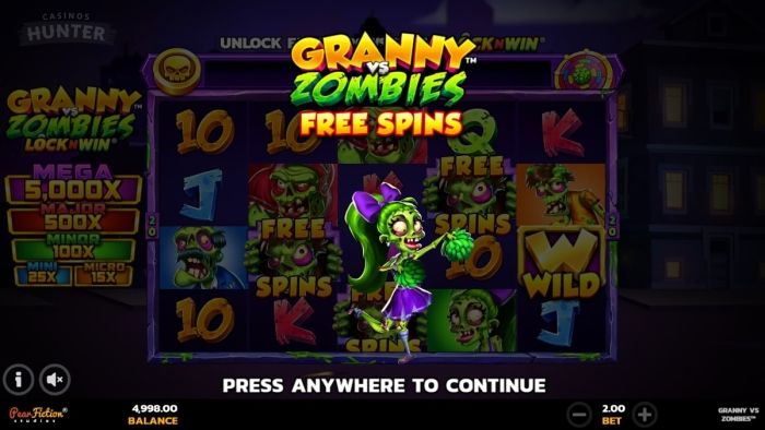 Granny VS Zombies free spins feature