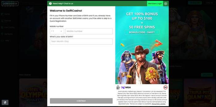 Swift Casino Sign Up