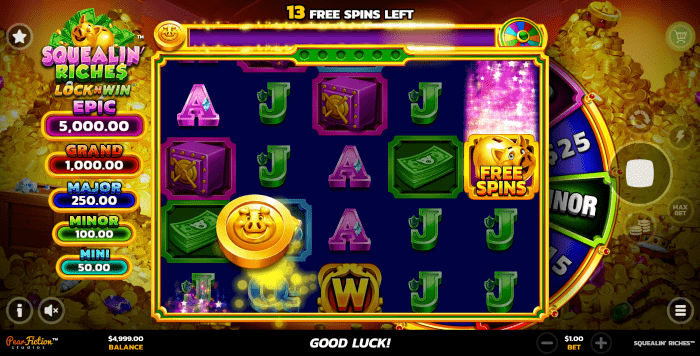 Squealin Riches Free Spins