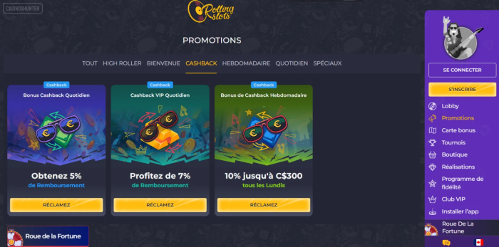 Cashback Rolling Slots