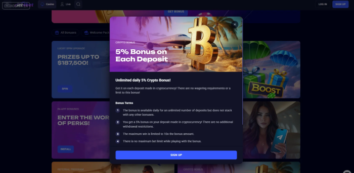 Jet4Bet Crypto Bonus