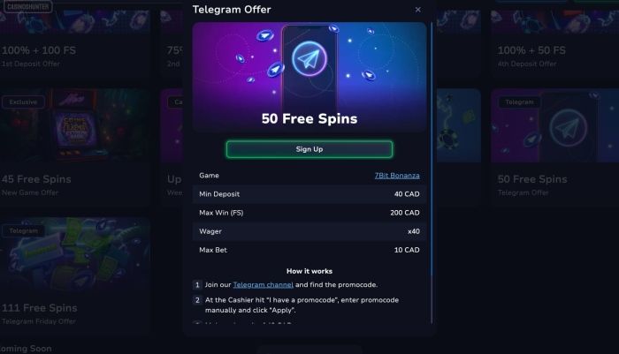 7Bit 50 free spins