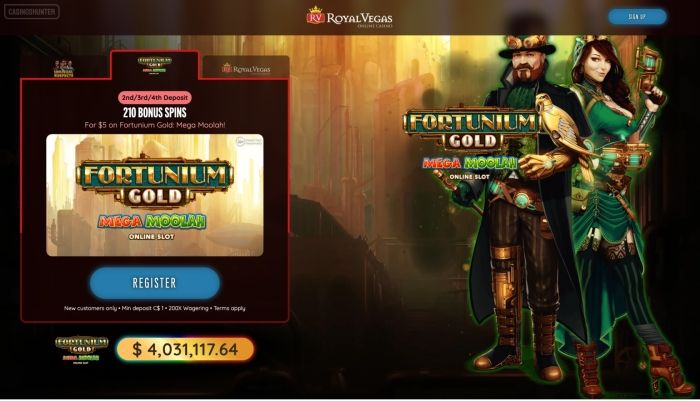 Royal Vegas Free Spins