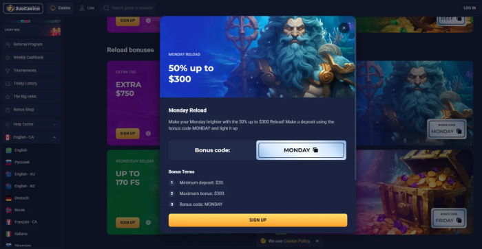 Joo Casino Monday Reload Bonus