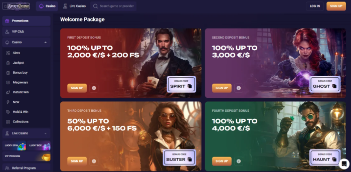 Spirit Casino Welcome Bonus