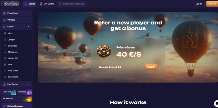 Spirit Casino Refer a Friend Bonus