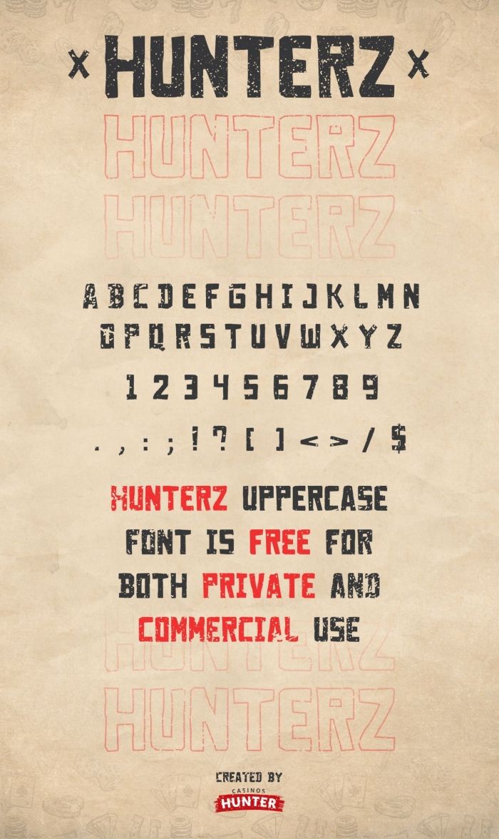 Hunterz - Free Uppercase Font