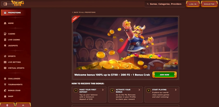 Viking Luck Casino Welcome Bonus