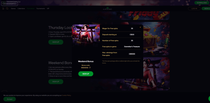 Katsubet Casino Weekend Bonus