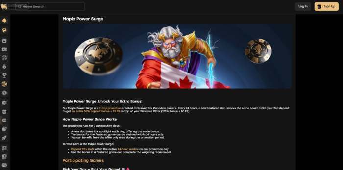 Fairspin Casino Maple Power Surge
