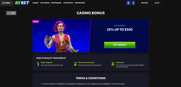 RTBet Live Cashback