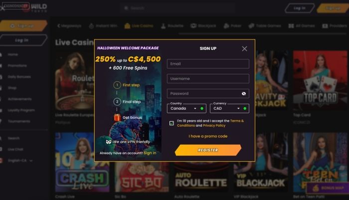 Wild Tokyo Casino Sign Up