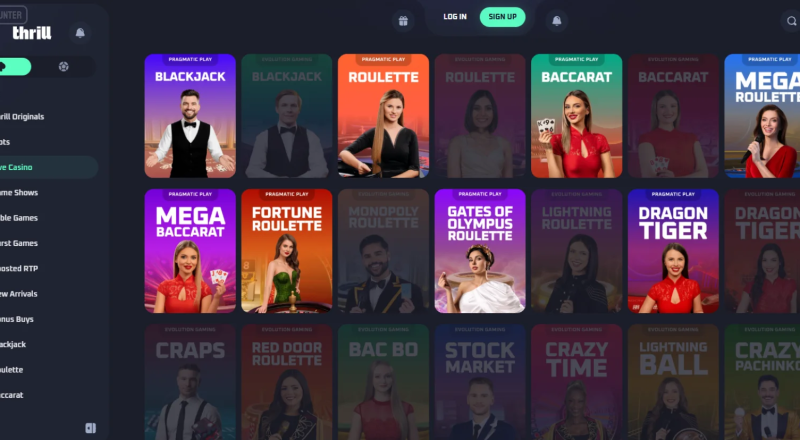 Thrill Casino Live Games