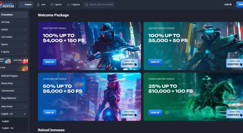 Lucky Hunter Casino Bonuses