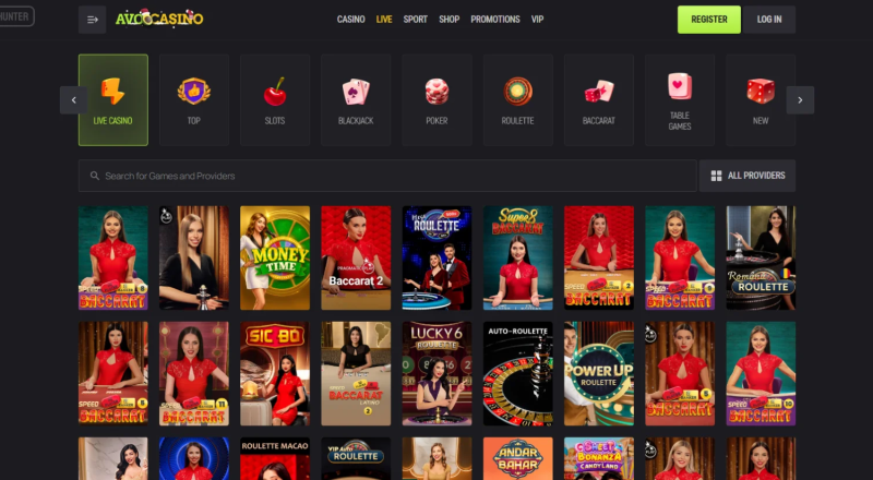 Avocasino Live Games