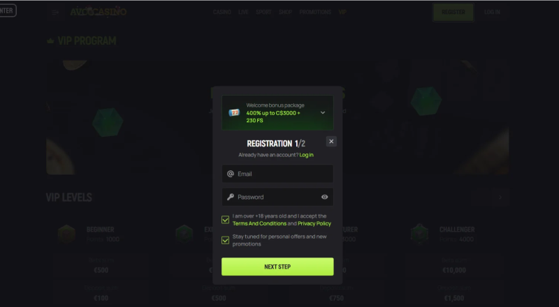 Avocasino Casino Sign Up