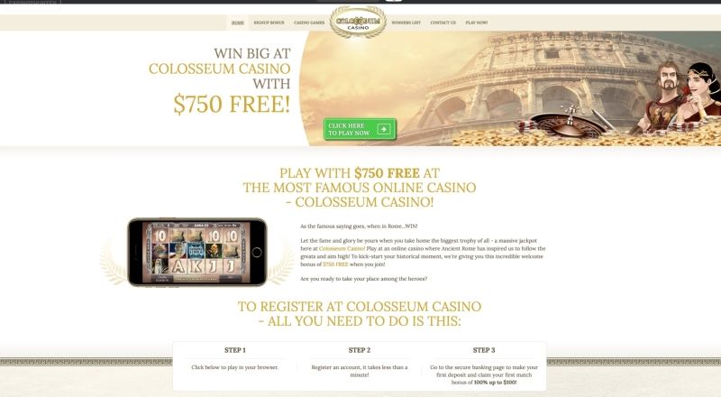 Colosseum Casino Bonus