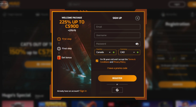 Hugo Casino Sign Up