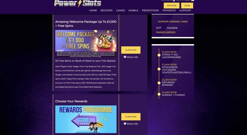 Power Slots Casino Bonuses
