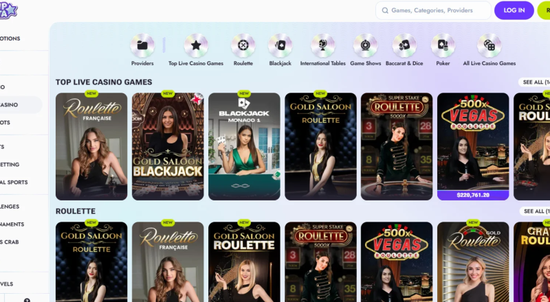 Vipsta Casino Live Games